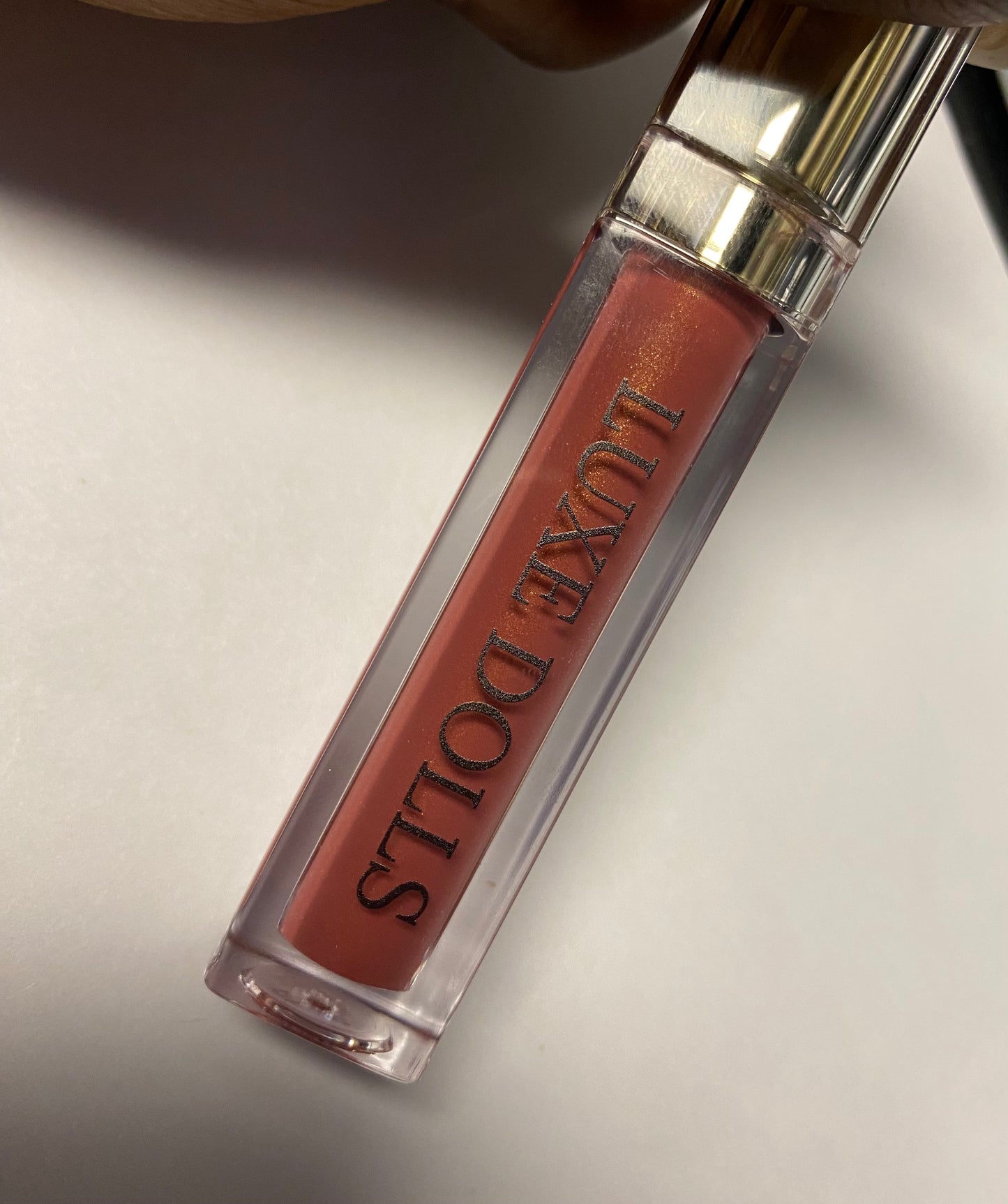 Pink Matte lip gloss with shimmer