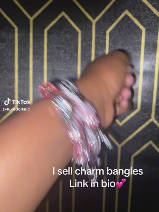 Beaded bangle bracelet