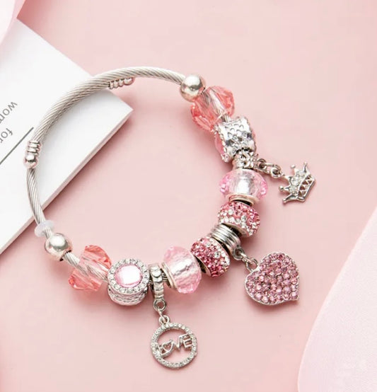 Beaded bangle bracelet